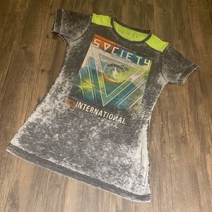 Grey/Neon Society Tee size L